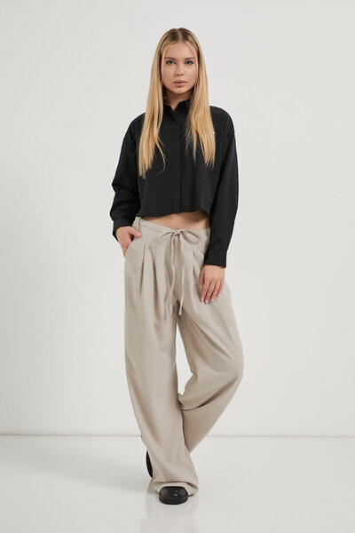 Arma Life Armalife 3819 palazzo women's trousers with pleated lace detail