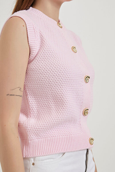 Arma Life Armalife 1181 gold button detail knitted women's vest