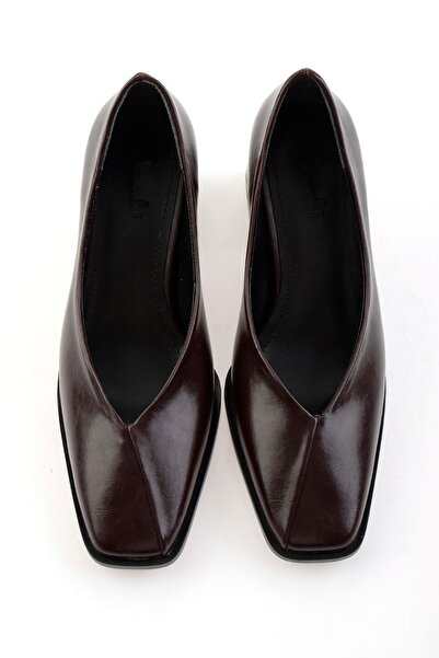 Bambi Bordo Kadın Klasik Topuklu Ayakkabı K01565015742