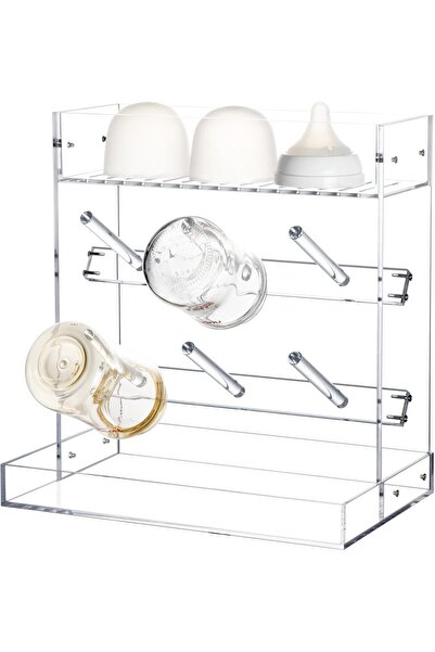 Slasa رف تجفيف زجاجات الأطفال المصنوع من الأكريليك