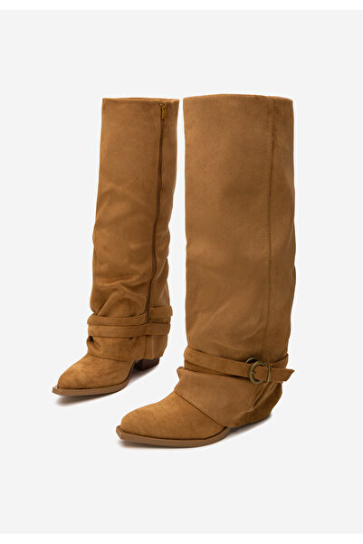 B T Shoes Camelové vysoké kozačky Voncile