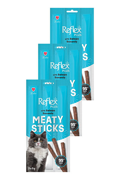 Reflex Meaty Sticks Somonlu Kedi Ödül Çubuğu 3x5gr Üçlü Paket