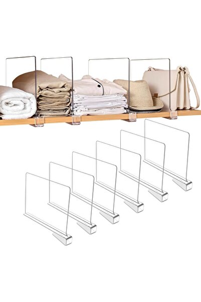 Slasa فواصل أرفف أكريليك من - عبوة من 6 منظمات أرفف شفافة