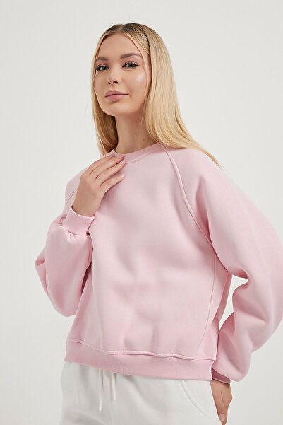 Arma Life Γυναικείο φούτερ με λαιμόκοψη ροζ βασικό σχέδιο