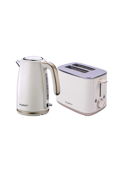 Berghoff Gem Pearl 1.7 Liter Cream Water Heater + Toaster - 980W, 2 Slices