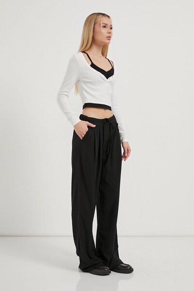 Arma Life Armalife 3819 palazzo women's trousers with pleated lace detail