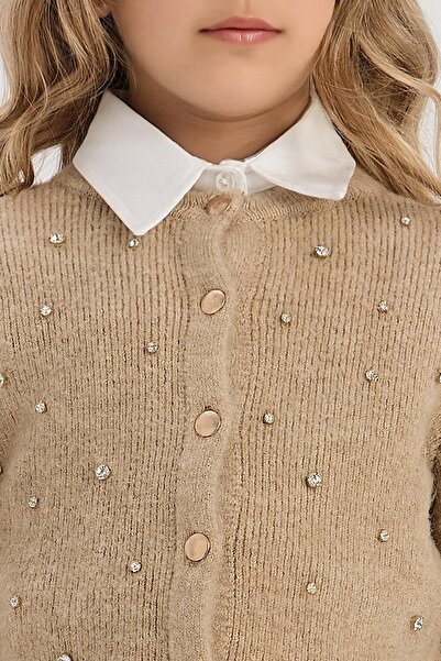 Tyess Bg Store Girl's Beige Cardigan