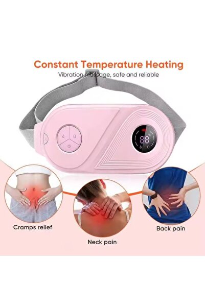 Tradeo Intelligent Heating Pad with Digital Display, 3 Temperature Modes 50-60°C, Vibration Massage, Pink