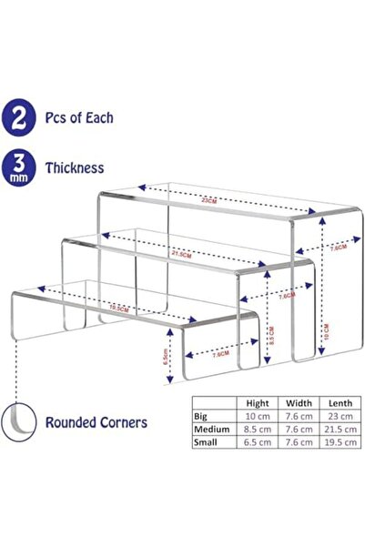 Slasa Transparent Acrylic Display Stands Set of 6 by - Display Stands for Candy, Cupcakes, Shoes, Co
