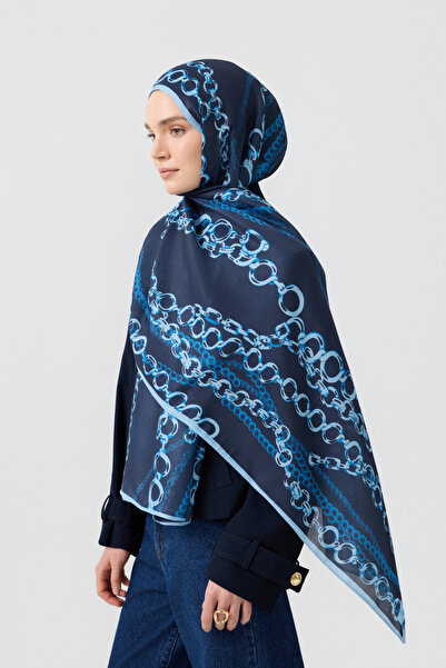 Qef Cotton Twill Şal Loop Line İndigo