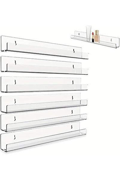 Slasa 12-Inch Wall-Mounted Acrylic Shelves by - Transparent Nail Polish Organ...