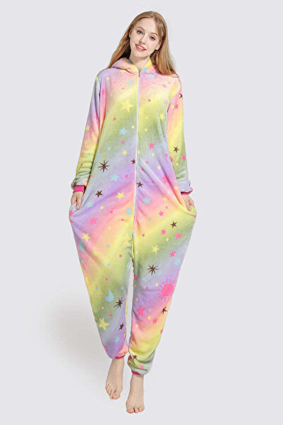 WildFashion Fluffy one-piece pajamas with multicolor pattern PJM158-100