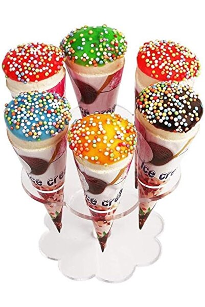 Slasa Acrylic Ice Cream Cone Holder with 6 Slots by