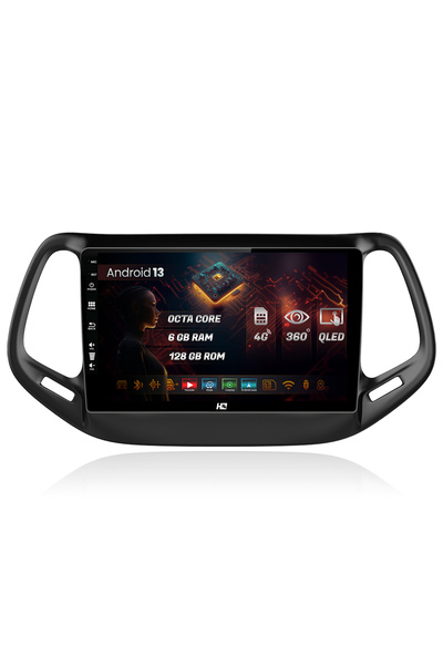 HUB64 Navigatie Jeep Compass (2016+), 6GB RAM, Octacore, Slot Sim 4G