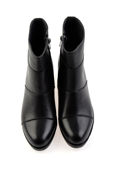 Bambi Siyah Hakiki Deri Kadın Bot & Bootie K02286001703