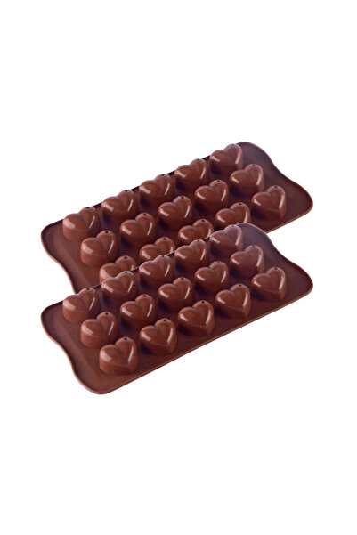 PASTRY PLANET Silicone Chocolate Mold Dotted Heart Pattern / High Quality Silicone