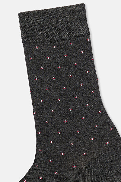Eros Anthracite-Black Men's 2-Piece Mini Pattern Bamboo Socks