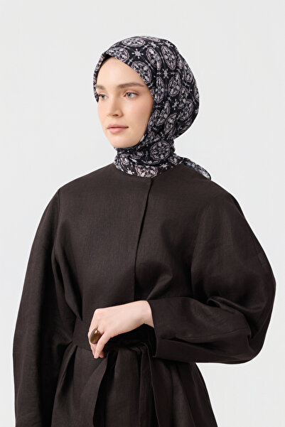 Qef Cotton Scarf Medallion Black