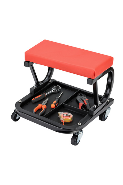 Lawazim مقعد زاحف متحرك للمرآب، مقاس 36.2×35.7×33.5 سم - كرسي ورشة عمل مبطن م...