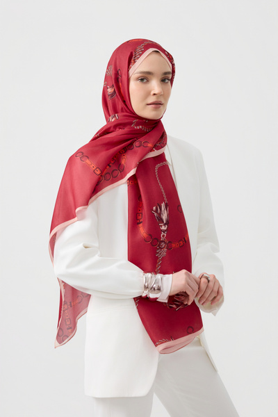 Qef Cotton Twill Shawl Linkage Red