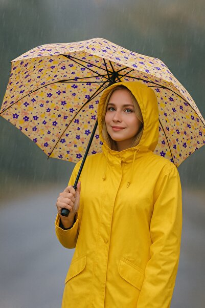 MACERATİ Otomatik Full Fonksiyon Açma Kapama Fiber Tel Kılıflı Çiçek Desenli ...