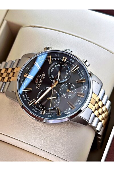 Slazenger Men's Wristwatch with Functional 24 Months Warranty Steel Strap Steel Case Sl2453Sz