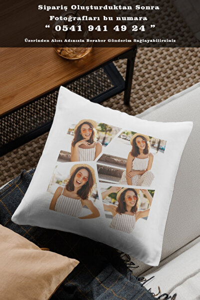 Lotus Digital Kişiye Özel 4 Fotoğraflı Dolgulu Elyaf Yastık