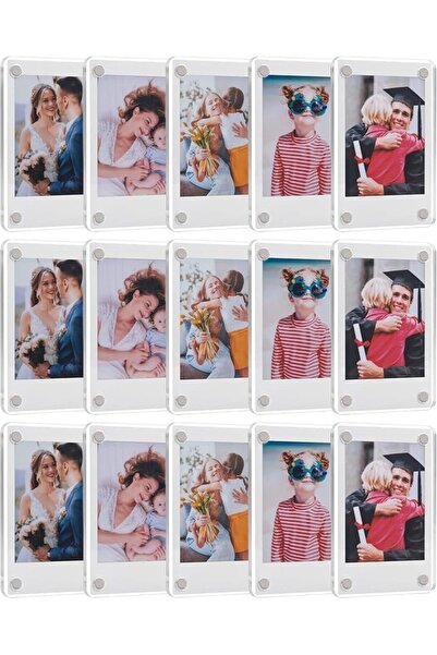 Slasa إطار صور مغناطيسي أكريليك للثلاجة من SLASA، عبوة من 15 إطارًا (9 × 6 سم...