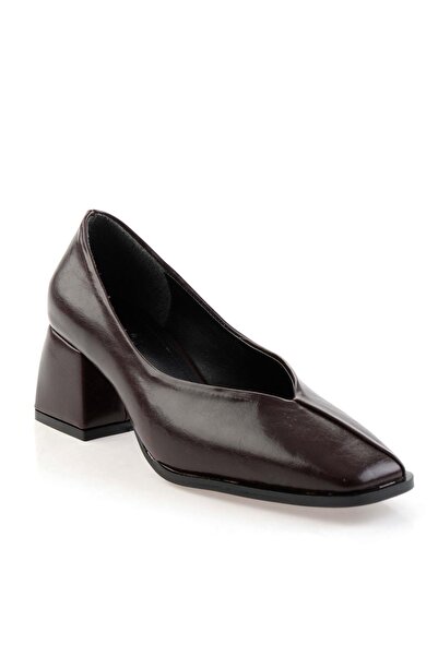 Bambi Bordo Kadın Klasik Topuklu Ayakkabı K01565015742