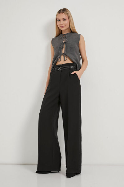 Arma Life Armalife 3663 double belt high waist palazzo women's pants