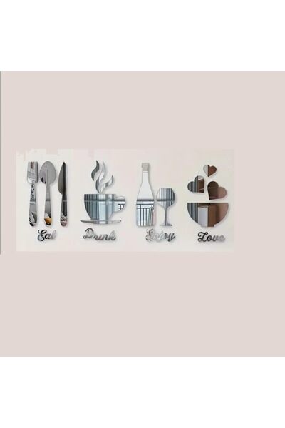Slasa Kitchen Wall Stickers 9.84x7.67 inches by - Acrylic Art Removable Stickers for Dining Room and