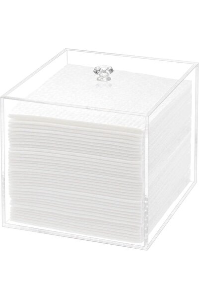 Slasa حامل مناشف الوجه الأكريليك للاستخدام مرة واحدة من - حاوية بيضاء مقاس 5....