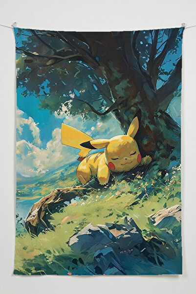 Charmbi Pokemon Dikey Duvar Örtüsü – Anime Temalı Kaliteli Kumaş Oda Dekoru Tapestry Duvar Halısı