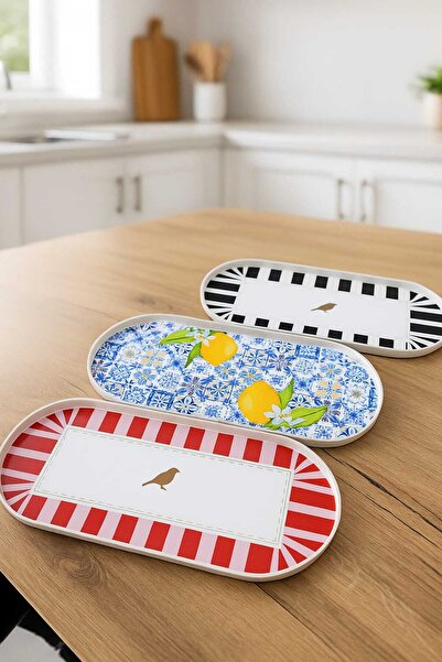 Shn ENAVM KUŞLU MİNİ KAHVE SUNUM TEPSİSİ 30*12 CM