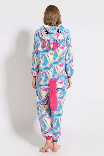 WildFashion Pijama pufoasa intreaga cu model unicorn multicolor PJM159-45