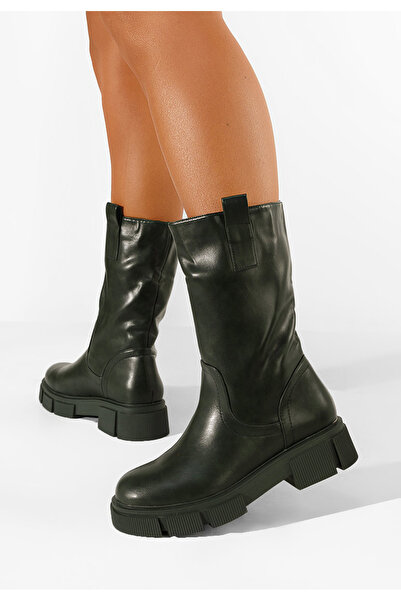 B T Shoes Cizme scurte dama verzi Sinorma