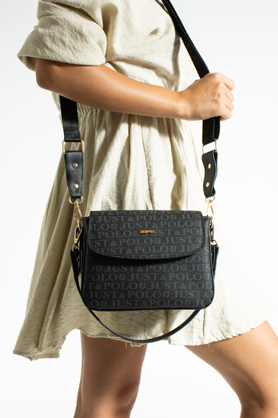 WEST POLO CÜZDAN New Season Column Strap 4 Compartment Black Women's Shoulder Bag Try2197