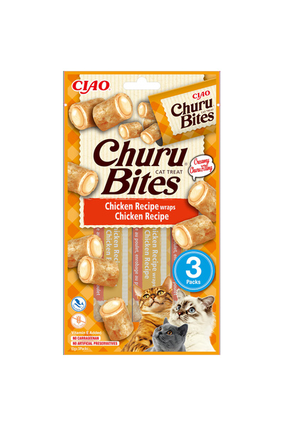 Inaba Recompense pentru pisici Ciao, Churu Bites, bucăți de pui umplute cu cr...