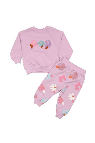 bebegen Baby Girl Lilac Floral Embroidered 2-Piece Set