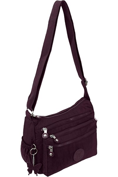Caprice Collection Slim City Cross Bag, Water-Resistant Oxford, Multi-Zip Front, Adjustable Strap -
