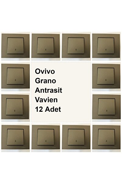 OVİVO Grano Antrasit Vavien Mekanizma+çerçeve(12 Adet)