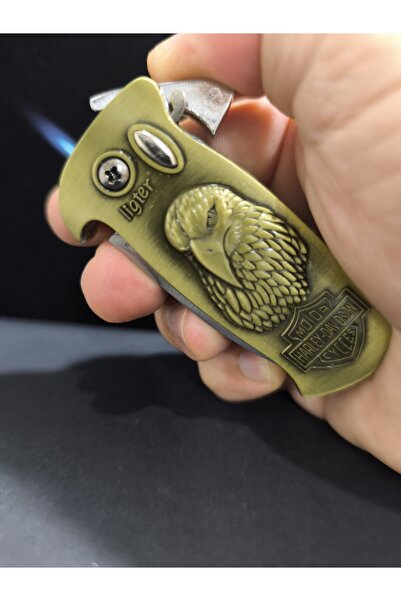 enyatakı Bıçaklı ızgaralı pürmüzlü kaliteli metal tarz çakmak