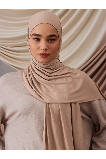 Femple Modest Bamboo Corded Jersey Shawl | Color: Hot Stone | Size: 180X70Cm | Hijab