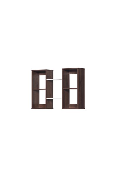 BAITY Wall-mounted wooden shelves 2-tier dark brown and white - Malaysian made