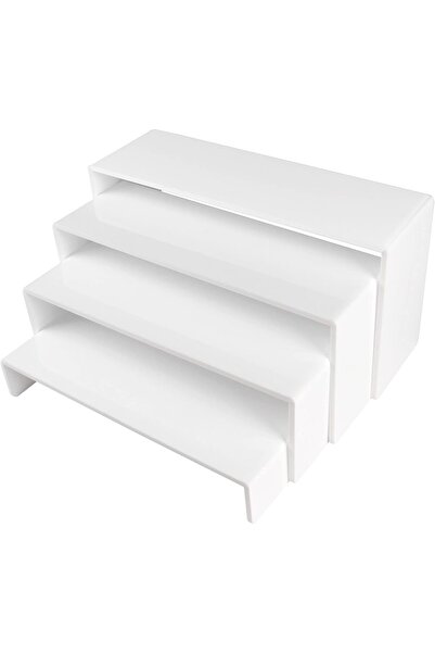 Slasa Acrylic Display Risers Set of 4 – Clear Durable Stands for Multi-Layer ...