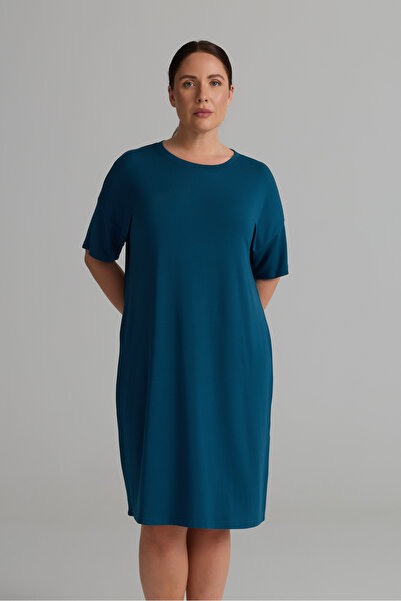 Hays Kadın Plus Size Modal İki İplik Kısa Kollu Elbise
