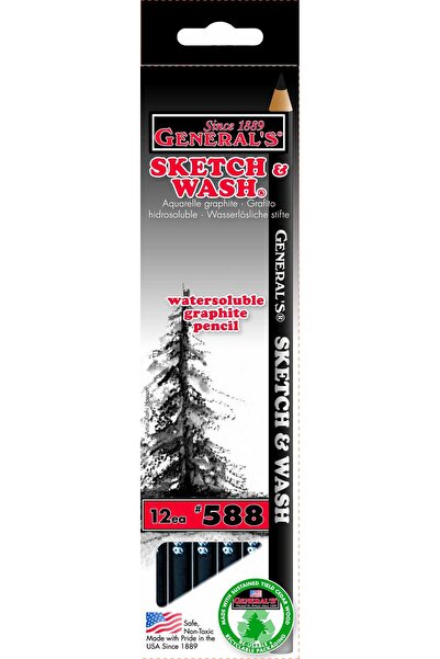 GENERAL'S أقلام رصاص جنرال بينسل 588GP للرسم والغسل، جرافيت، عبوة من 12 قلمًا
