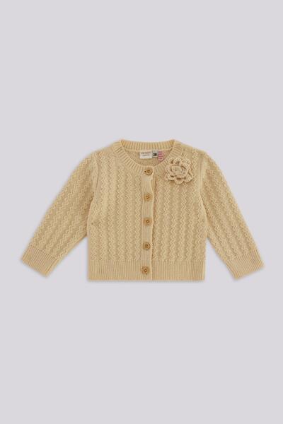 Layette Bg Store Baby Girl Beige Cardigan