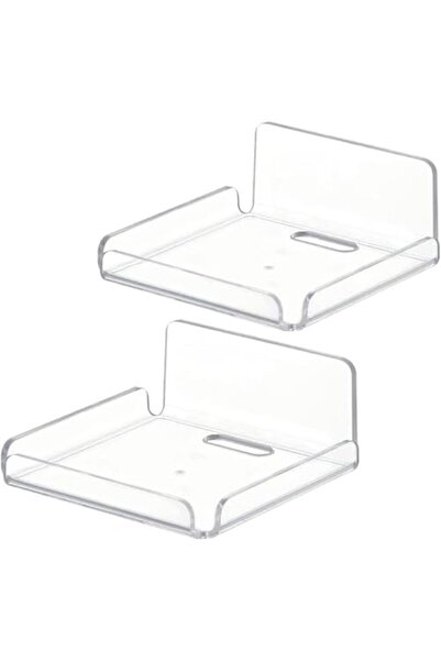 Slasa مجموعة رفوف حائط عائمة صغيرة من قطعتين - رف عرض أكريليك شفاف مع لاصق - ...