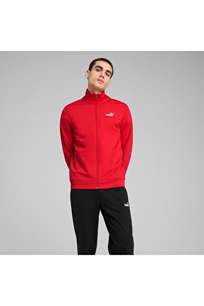 Puma بدلة رياضية رجالية من Ess Poly Suit طراز 684847-11 باللون الأحمر الدائم